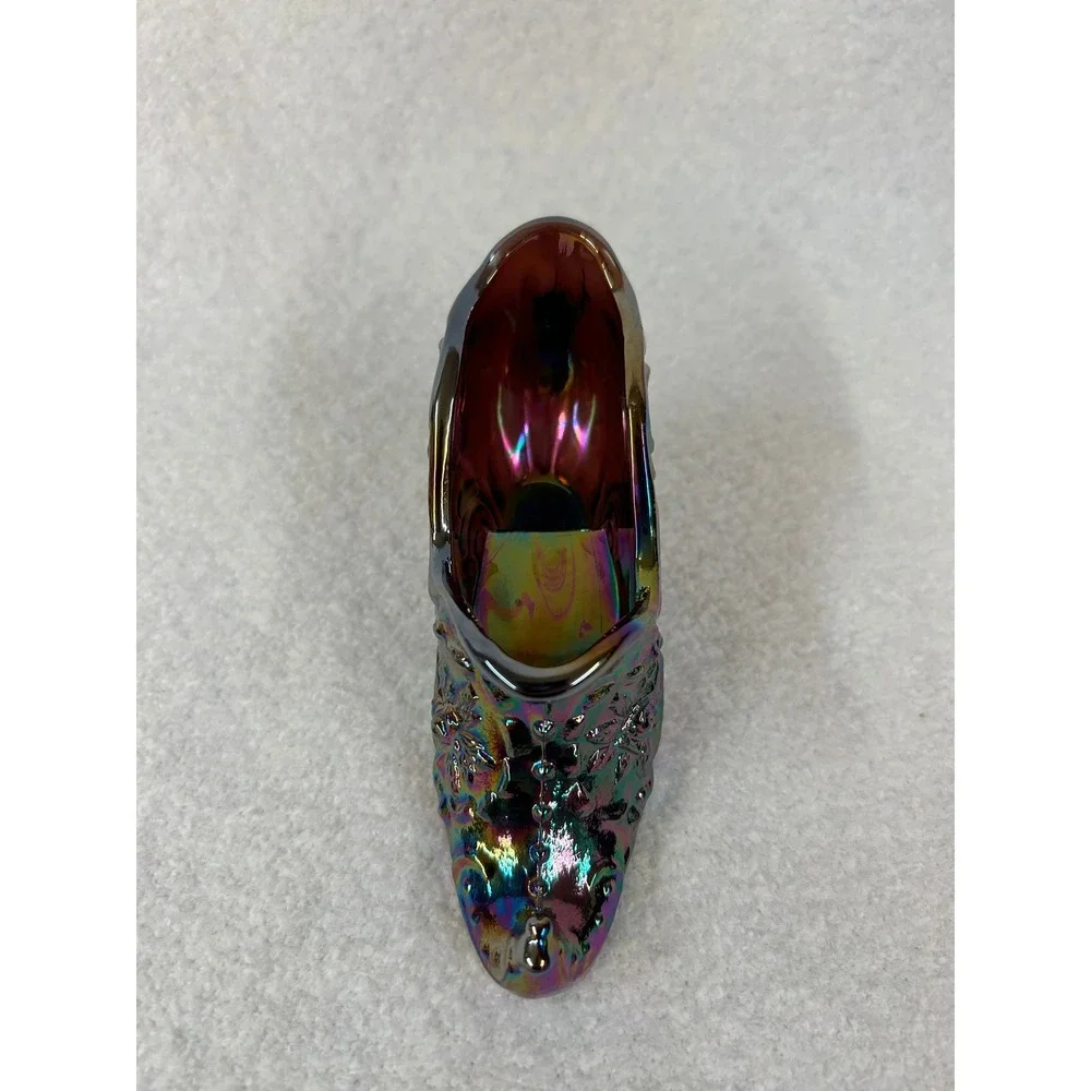 Carnival Glass Shoe Figurine Iridescent Novelty Decor Collectible‎ Display - Picture 3 of 6